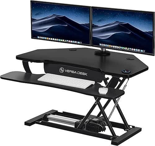 VERSADESK® PowerPro™ 36" Corner Standing Desk Converter, 36 Inch Motorized