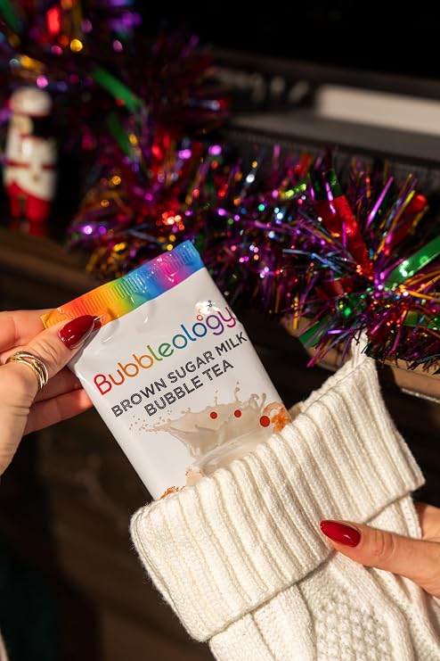 Bubbleology Brown Sugar Milk Bubble Tea Kit (Pack of 10) Boba Tea Kit With Tapioca Pearls | Each Sachet Contains: 1x Brown Sugar Blend, 1x Tapioca Pearls, 1x Large Straw | Just Add Milk
