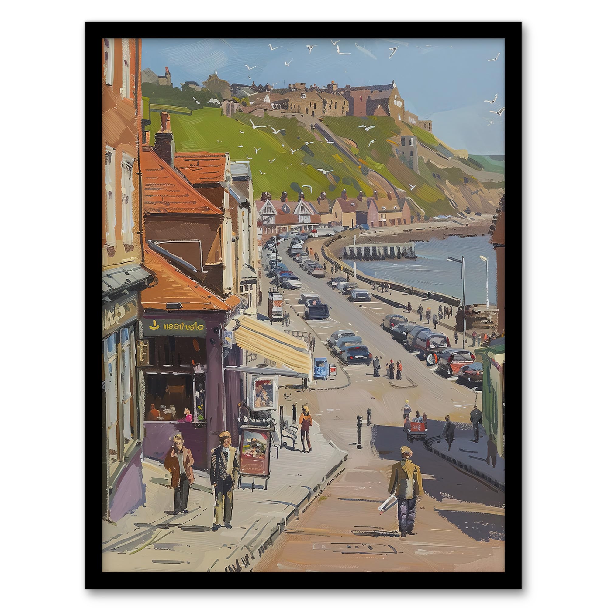 Artery8 Vintage Scarborough Yorkshire Coastal Road Wall Art PrintA4 Size from B&Q