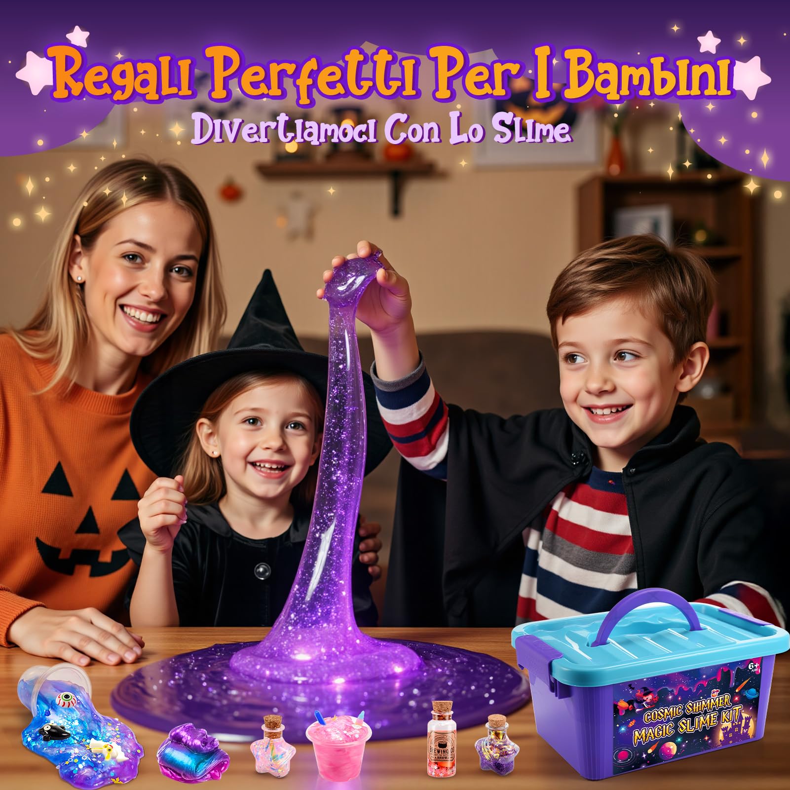 Hapikids Slime Kit Lavoretti Creativi per Bambini, Giochi Bambina 6 7 8 9 10 11 12 Anni Femmina Slime per Bambini Regalo Bimba 6-12 Anni Galaxy Slime Fluffy Pozioni Magiche Bambina Giocattoli