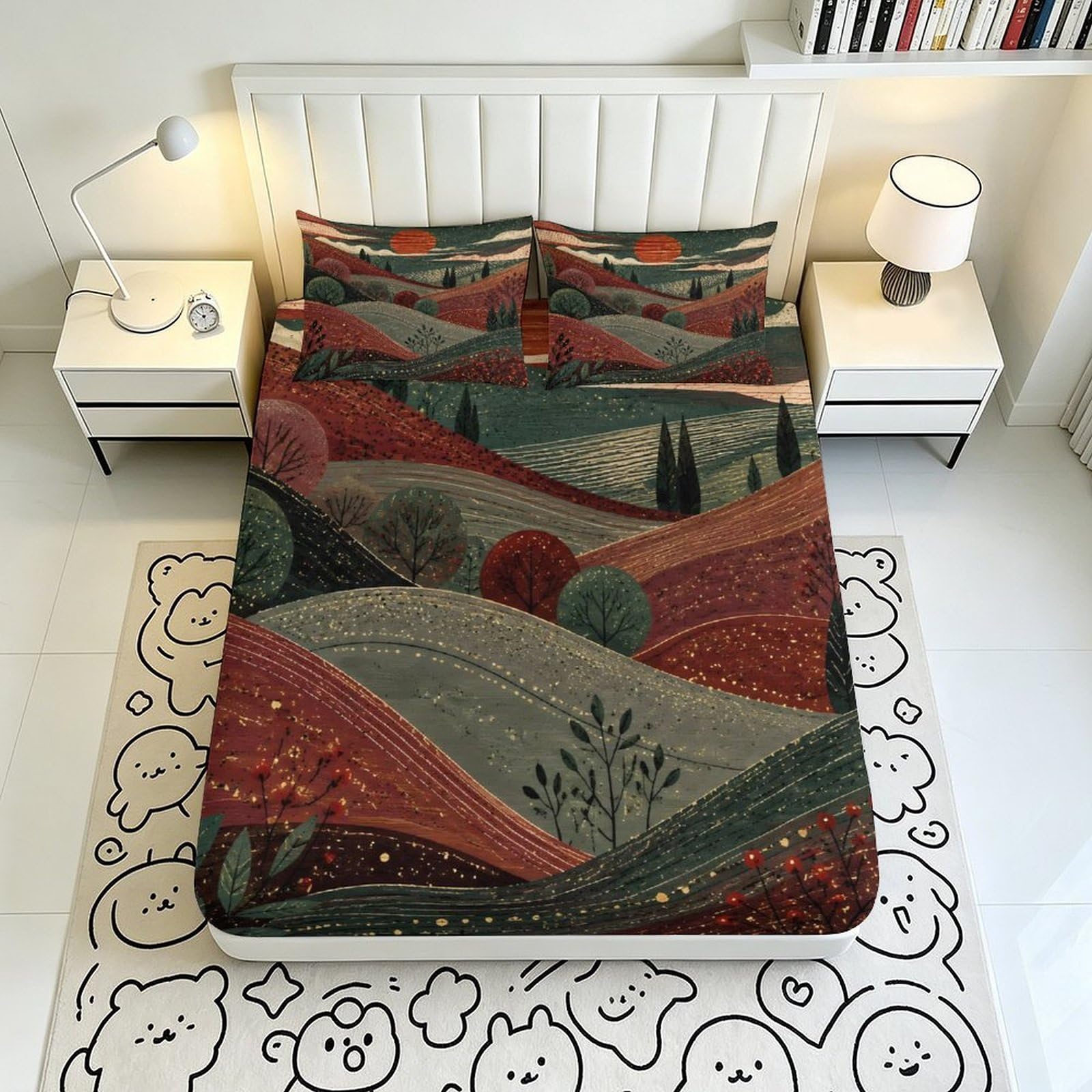 Landschaft Design Spannbettlaken Set Jugendzimmer Stil