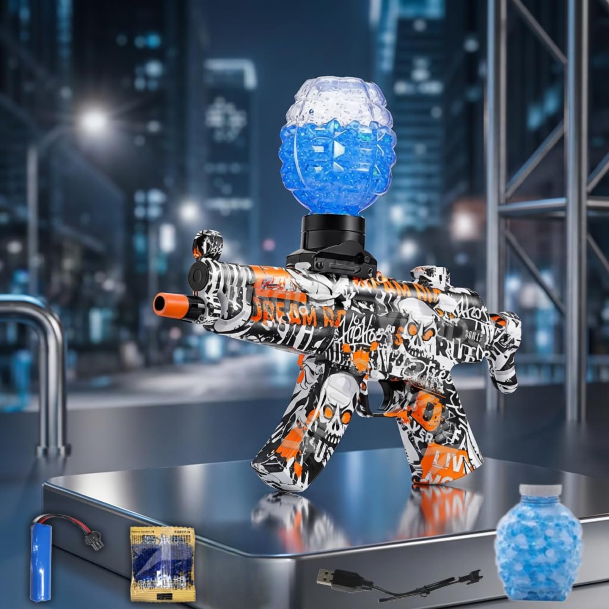 VikriDA Electric MP5 Blaster Gun with Bullets, Automatic Small Balls Blaster Gun for Adults - Outdoor Activities Shooting Time with Small Balls for Adult-image-49