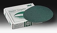 Vista 7 de 3M Green Corps Hookit 00624 - Discos de lijado, sin polvo, 8 pulgadas, grado 40+, paquete de 25 discos de producción, para eliminación