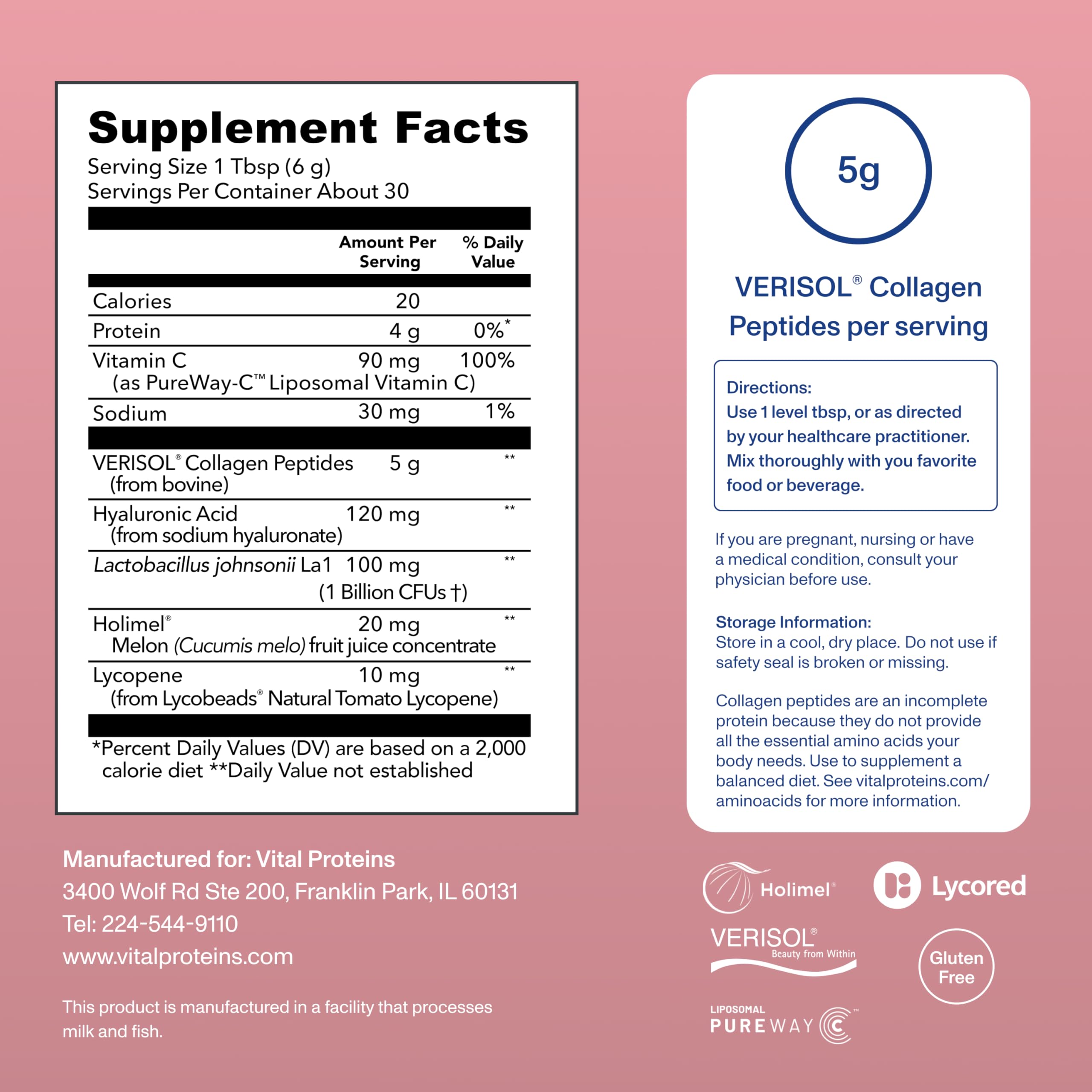 Vital Proteins Professional Bioactive Collagen Complex Skin Hydration 6.5oz — Amazon image 3