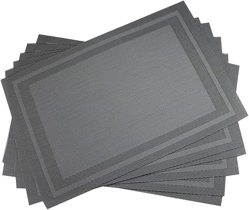 Miniatura 9 de Gugrida Juego de 6 manteles individuales de PVC, juego de 6 manteles individuales de PVC, color natural (6 piezas, hojas rojas) hoja-rojo,Hoja