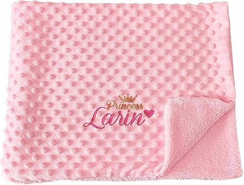Miniatura 3 de Bella's Giftshop Mantas de bebé personalizadas para niñas, manta de bebé personalizada con nombre, color rosa con tamaño 27.6 x 35.4in