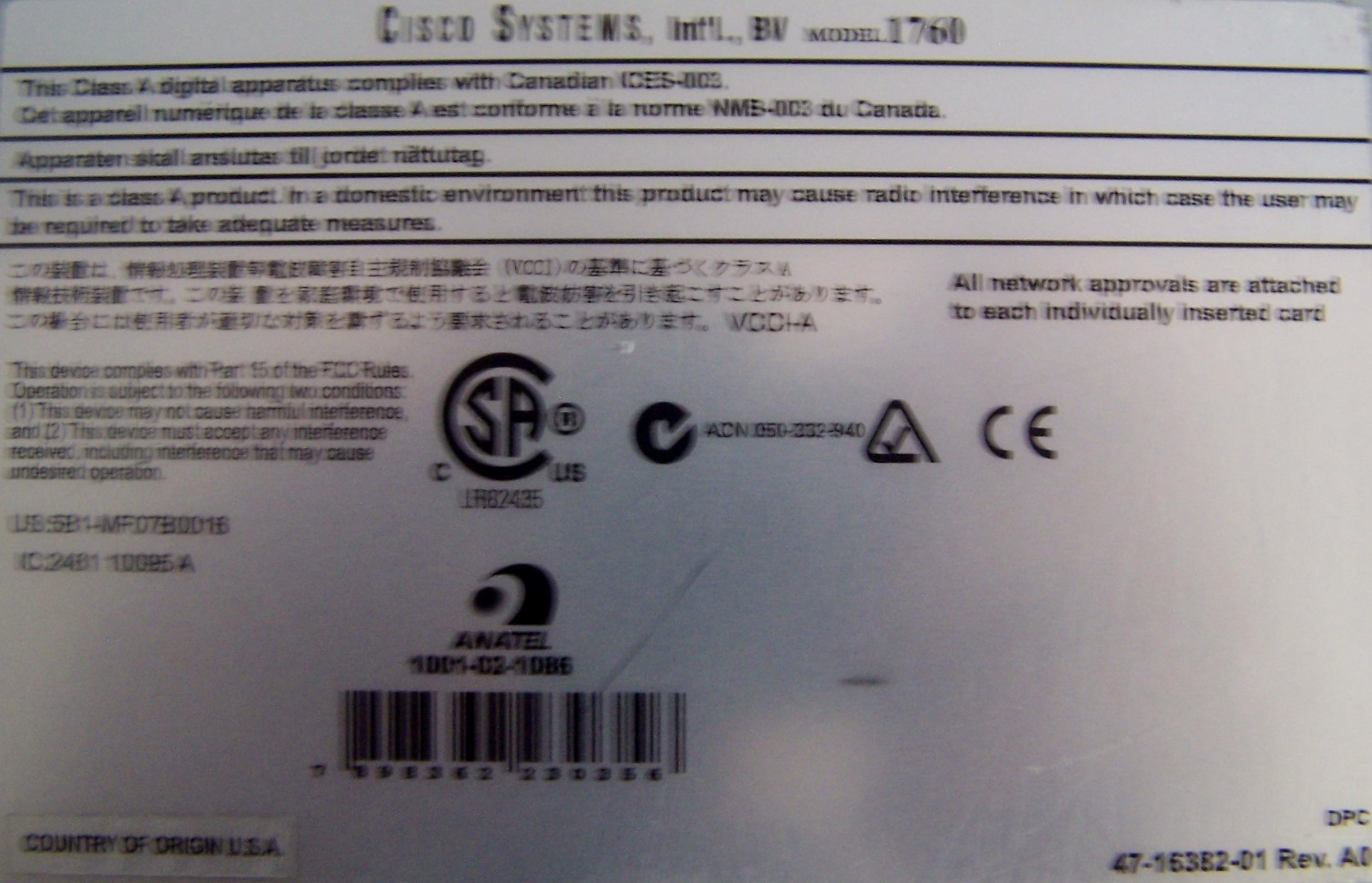 Amazon.com: Cisco CISCO1760 1700 Series Router Router : Electronics