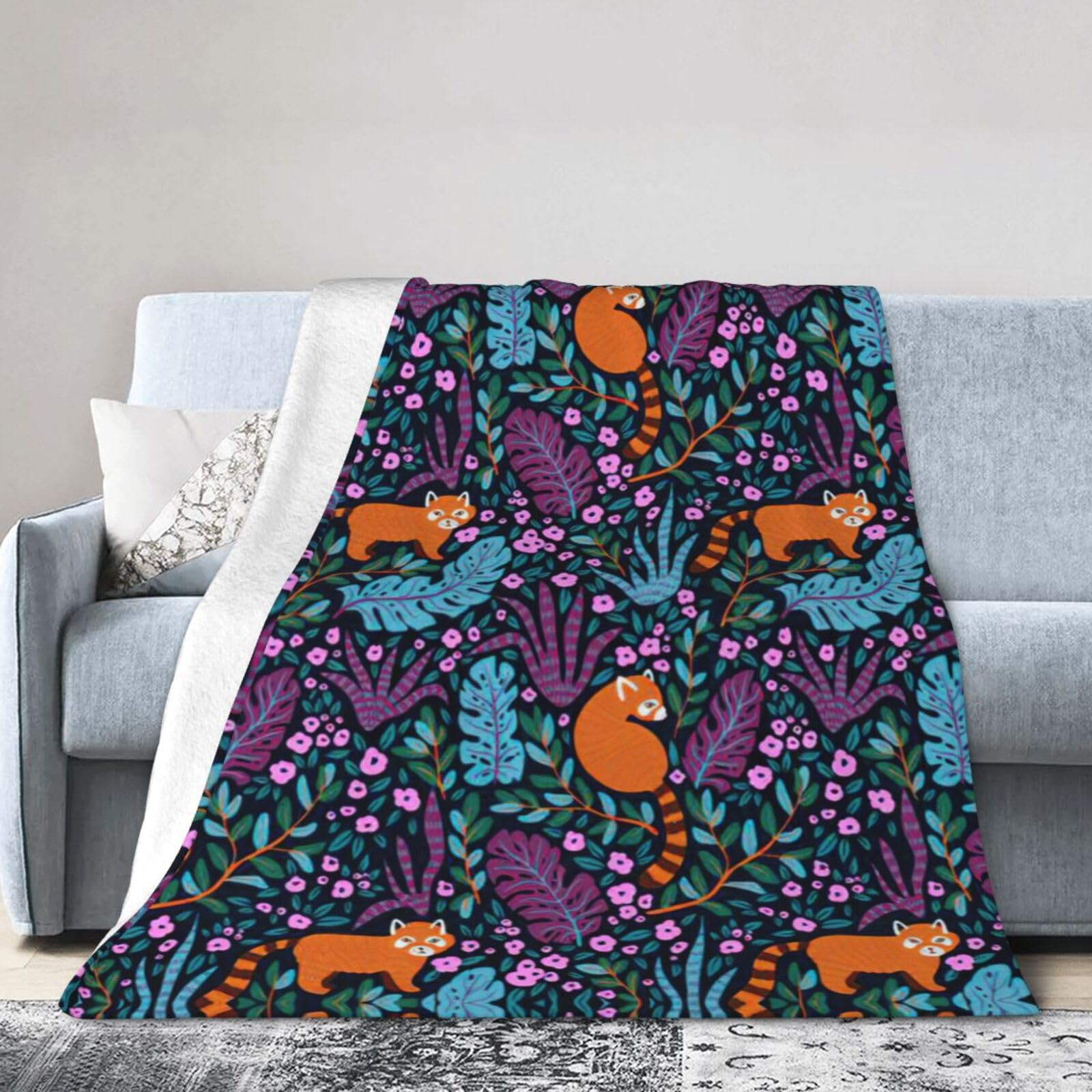 Uusnwaa Soft Cosy Fleece Warm Throw Cat Print Print Blanket