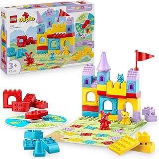 LEGO DUPLO Le Jeu Du Château d’Hopsy - Jeu Éducatif Pour Jeunes Enfants Stimulant La Motricité - 3 Figurines D'animaux, 1 Château & 1 Jeu De Société Avec Roue - Cadeau Pour Fille Ou Garçon 3 Ans 10450