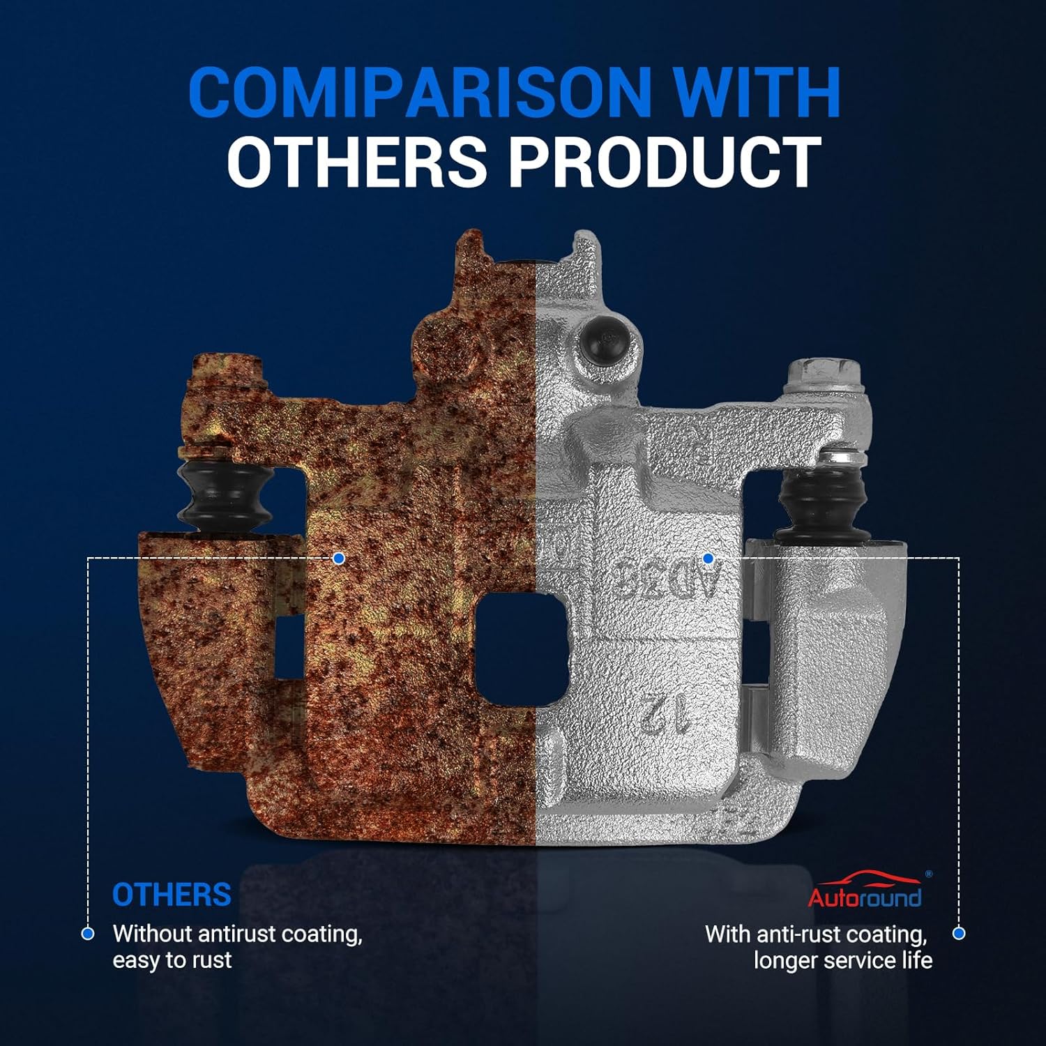 Autoround 19B2067A 19B2066A Rear Brake Caliper Assembly with Bracket fit for Subaru Forester 2004-2008/ Impreza 2004-2007, Saab 9-2X 2005-2006, Both Driver Passenger Side