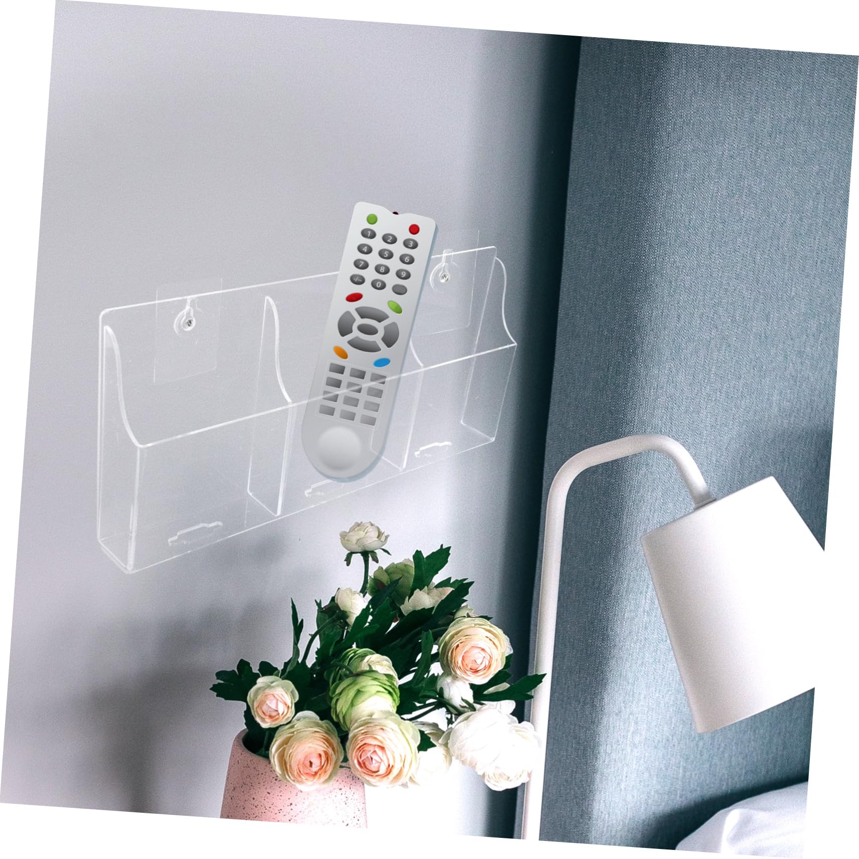 Gatuida Scatola Porta Telecomando Semplice e Moderno Supporto Da Parete Per Telecomando e Cellulare Senza Foratura Organizzatore Da Parete Pratico Per Casa