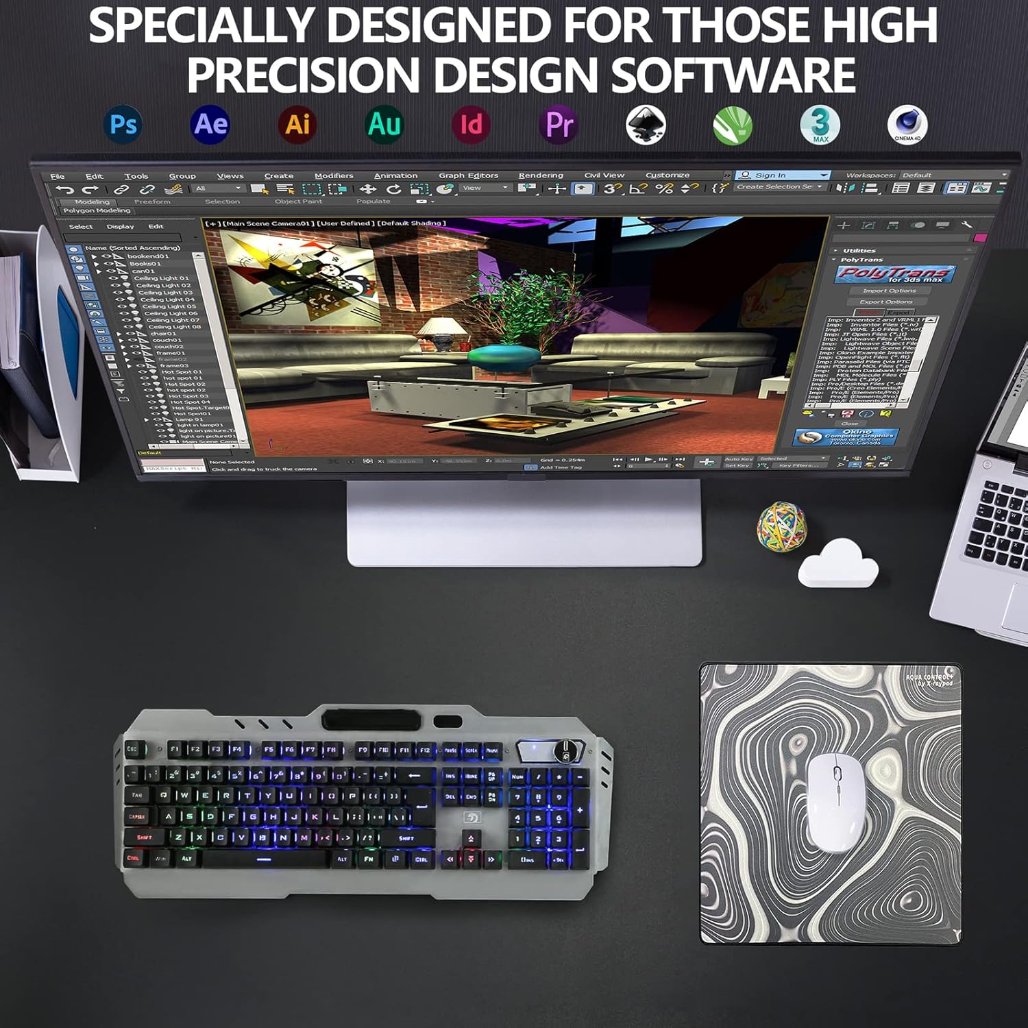 X-Raypad Aqua Control Plus ROB Gaming Mouse Pad, Ultra-High Precision Mouse Pad with Perfect Speed and Control Capability, Consistent X and Y Glide, Designed for Fps Players with Low DPI Requirements