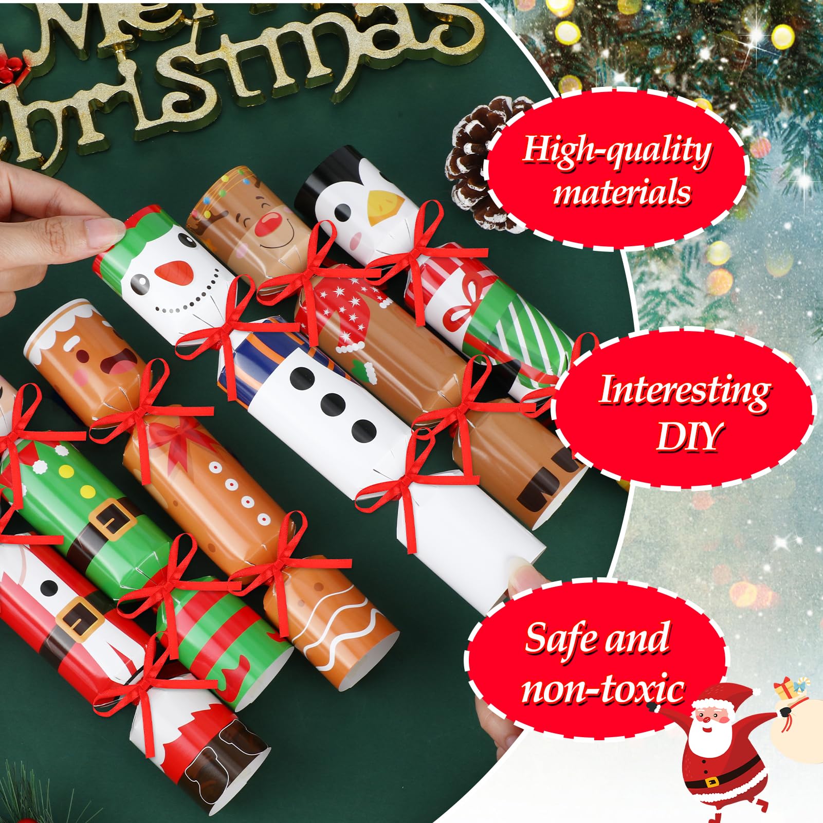 DPKOW Christmas Crackers Boxes 12 Pack, DIY Christmas Xmas Gift Boxes - Image 3