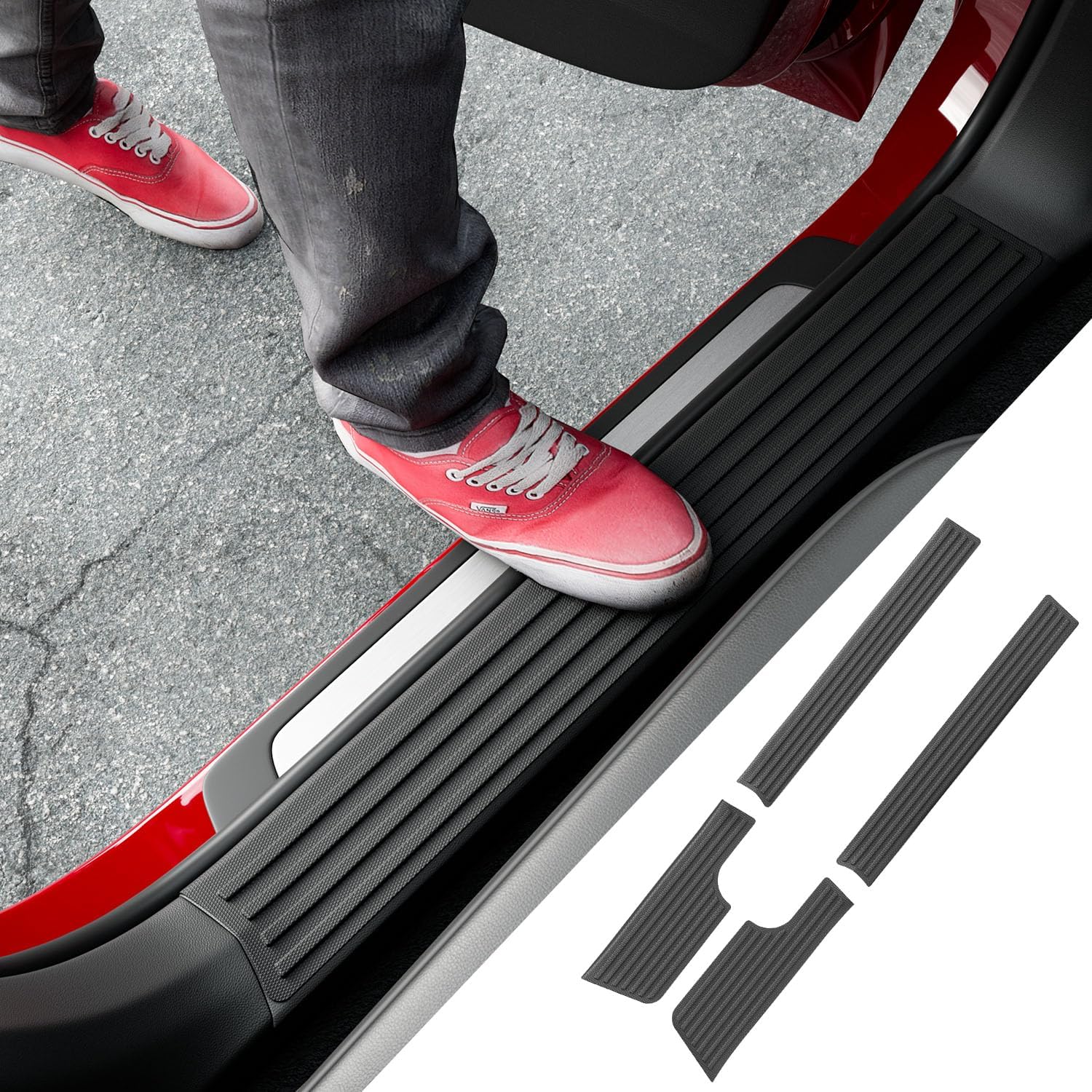 Interior Door Sill Protector Compatible with 2022-2026 Nissan Pathfinder Door Entry Guard Sill Guard Entry Threshold Protector Replacement for 2022-2026 Nissan Pathfinder Accessories