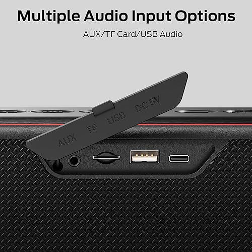 Miniatura 6 de Monster Shock Pro - Altavoz Bluetooth con correa, altavoz de 100 W con graves profundos, altavoces inalámbricos portátiles con TWS, tiempo de