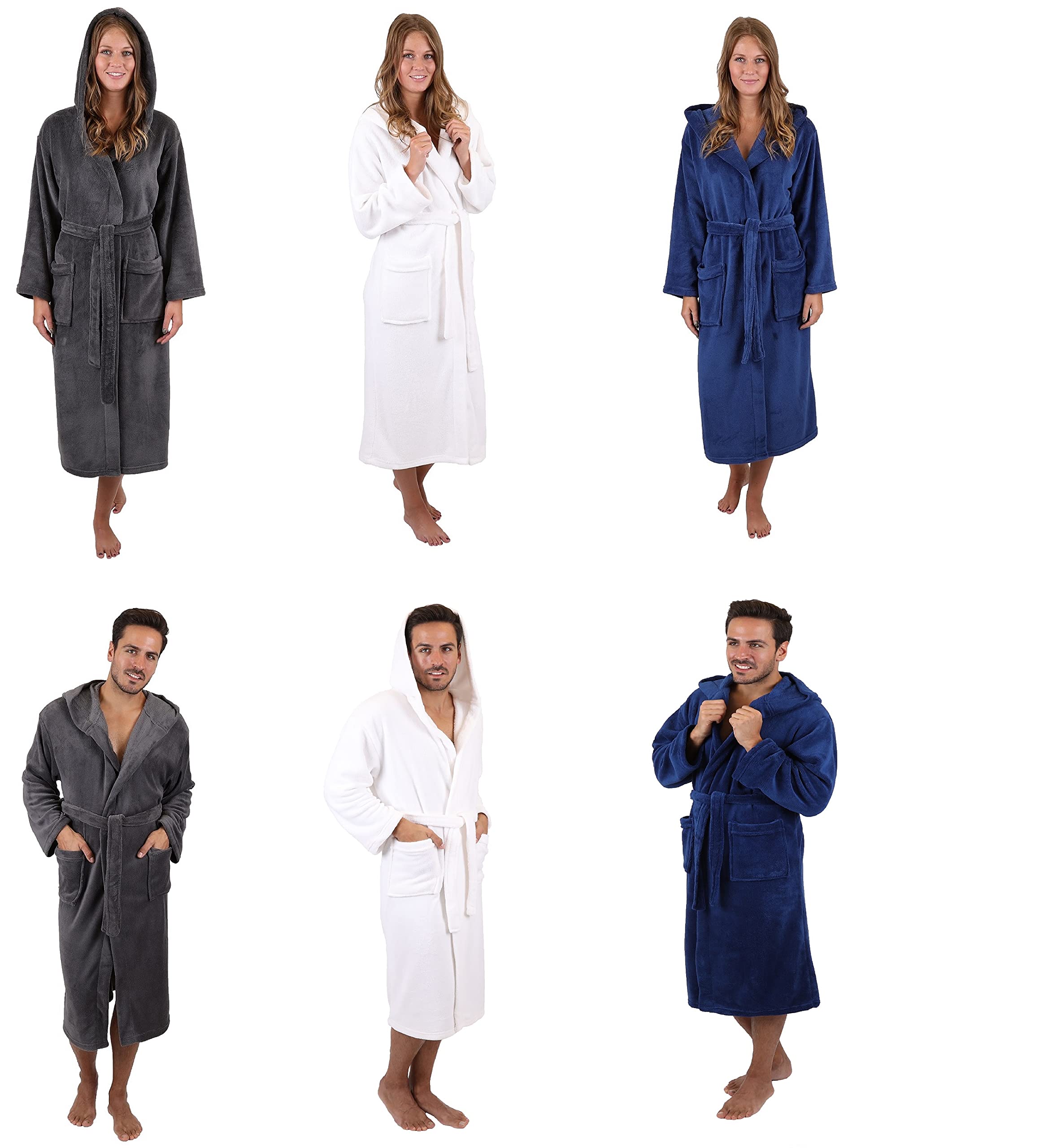 Betz Mikrofaser Bademäntel für Herren und Damen - Saunabademantel - langer Bademantel - Saunamantel mit Kapuze - STOCKHOLM
