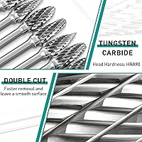 Vista 3 de Carbide Burr Set 1/8" Shank Compatible with Dremel Bits Rotary Tool Accessories Kits Rasp Drill File Accessories Metal Grinding Wood Plastic Stone