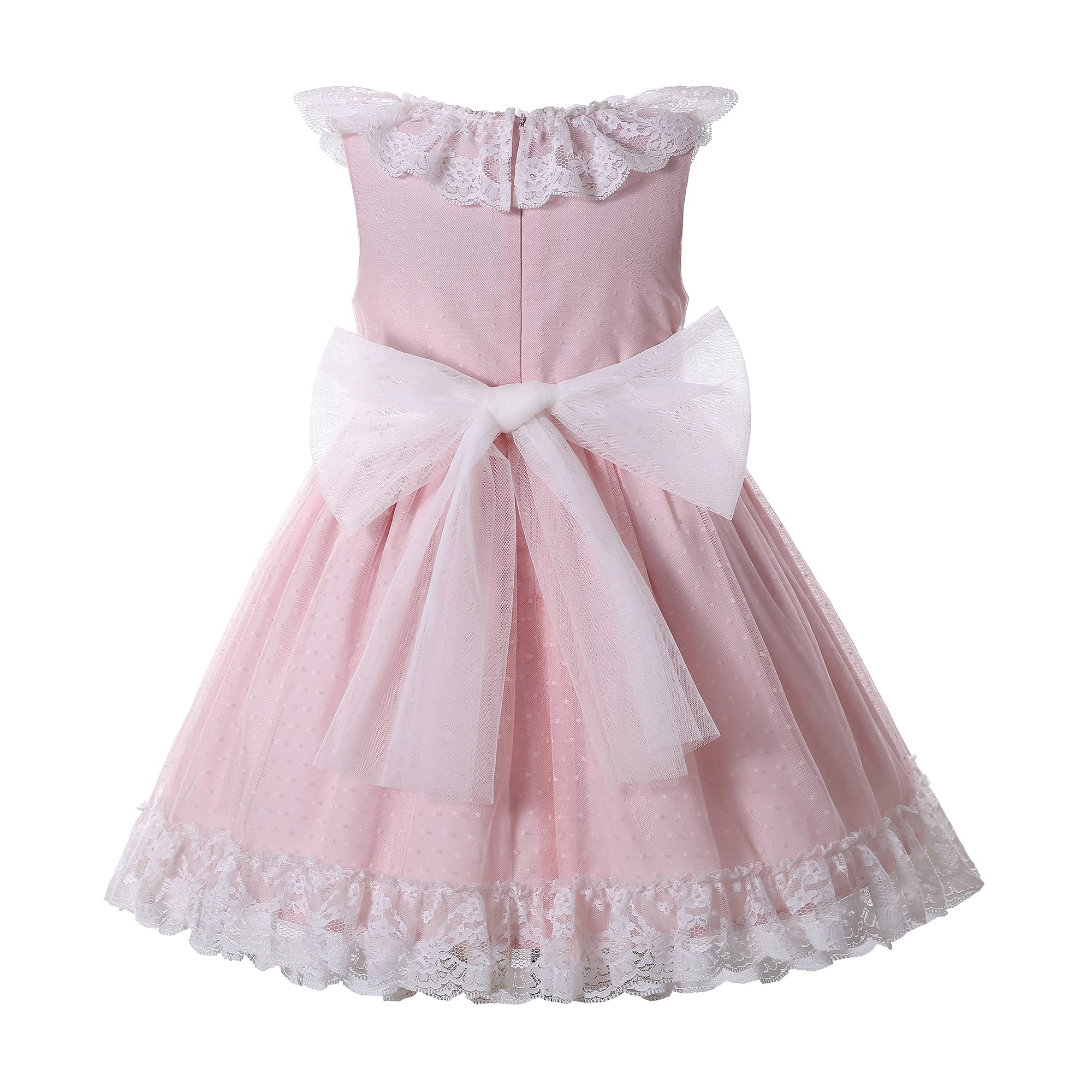 Niñas Verano Dulce Rosa Encaje Ruffle Ropa Tamaño 2 3 4 5 6 8 10 Niño Lindo Vestidos de Moda de Vacaciones