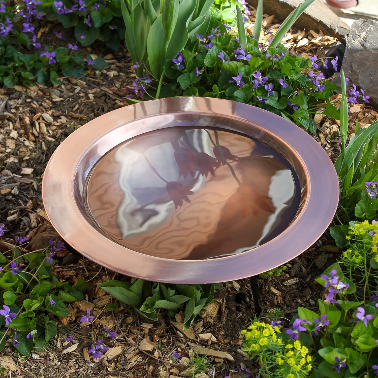 Achla Designs 201-7018 18" Classic Short Stand Birdbath, Antique Copper Finish