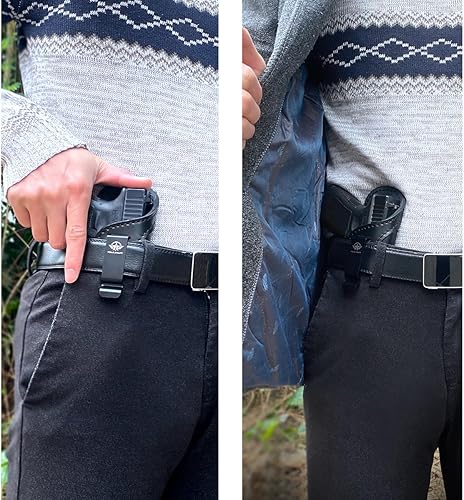 Miniatura 7 de IWB Gun Leather Holsters for Pistol  Glock 19 17 26 - Taurus G2C G3C G3 - Sig Sauer - S&W M&P Shield 9mm  380 EZ - Ruger - Colt 1911 - Springfield