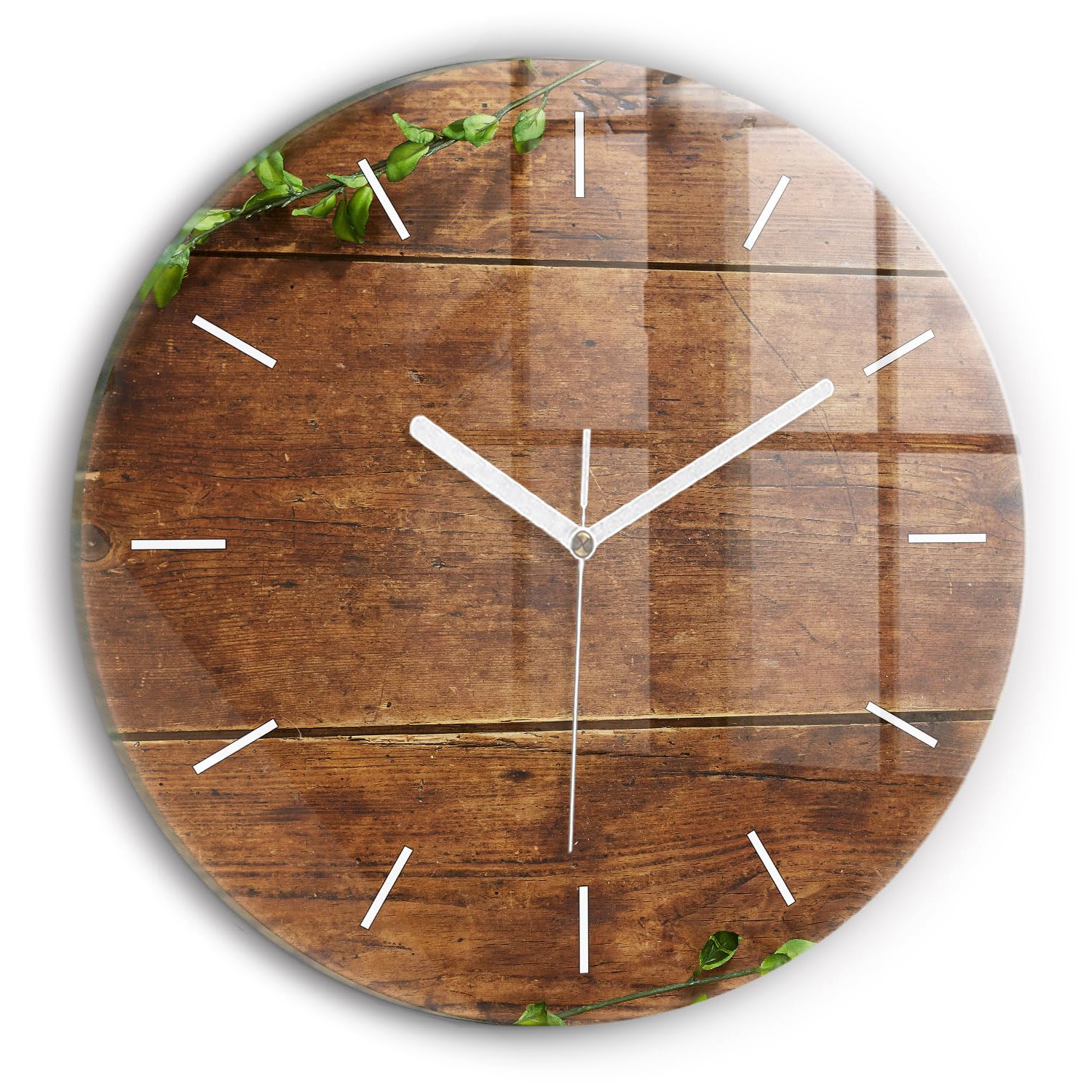 Horloge en Verre Moderne Wallfluent 30 cm Style Rustique Mécanisme Silencieux