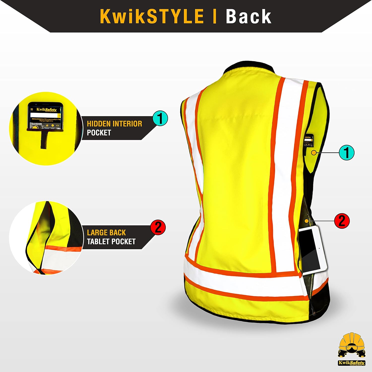 KwikSafety - Charlotte, NC - GODMOTHER (LOOSE FIT) Class 2 & Class 3 Safety Vest for Women [TABLET POCKET] ANSI OSHA