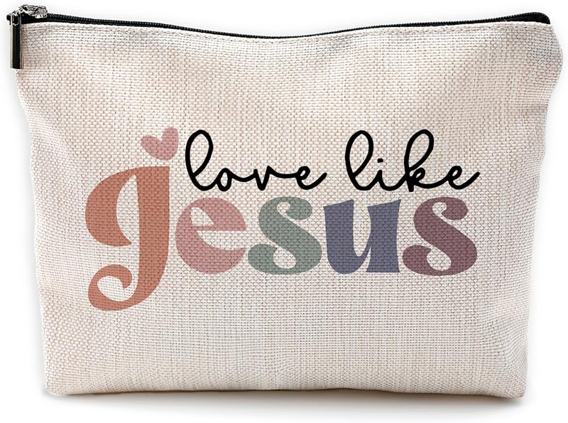 Necessaire de maquiagem Yomisex Love Like Jesus em linho