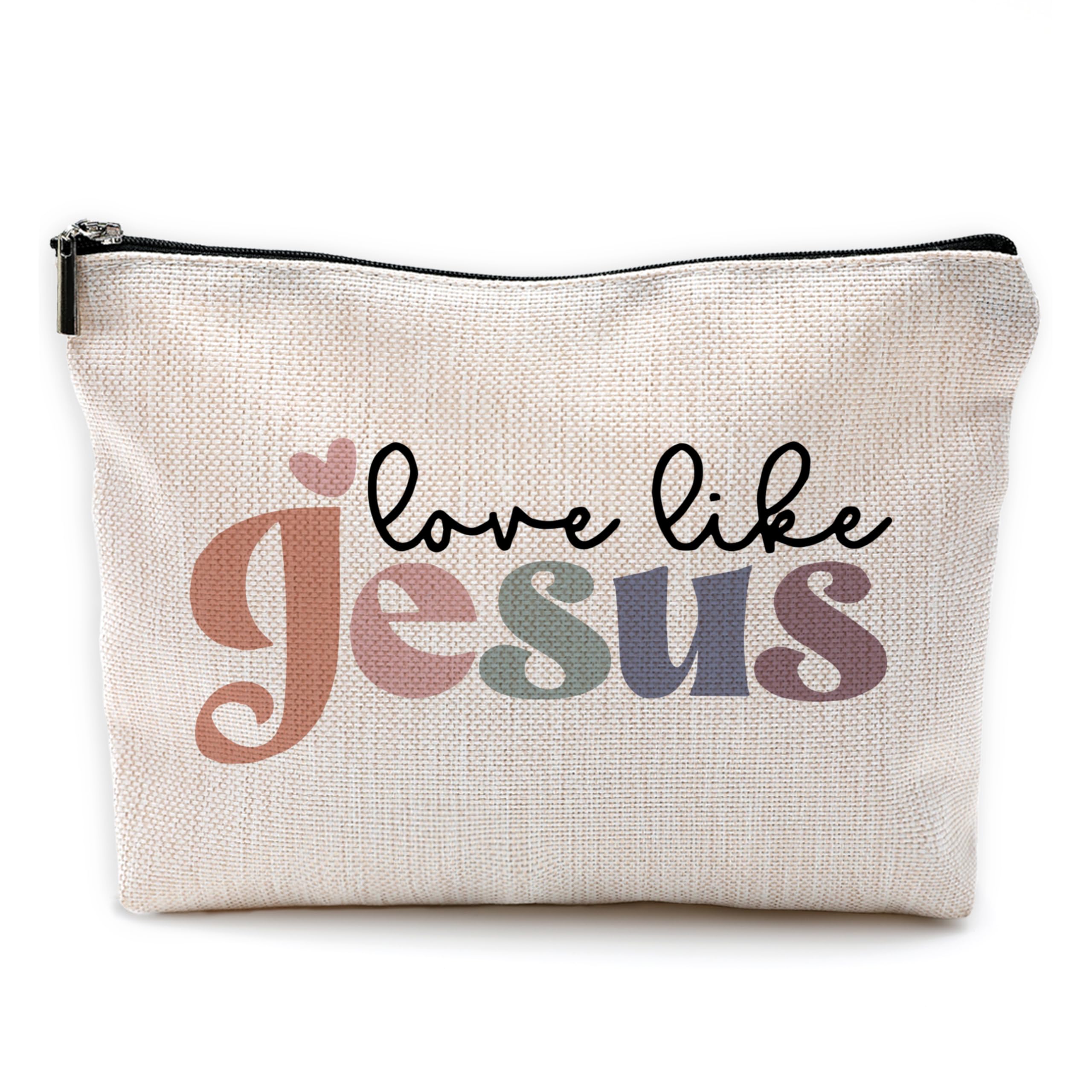 Yomisex Love Like Jesus Christian Makeup Bag, Christian Gifts for Women, Bible Verse Scripture Cosmetic Bags Toiletry Bag for Women, Bible Verse Gifts