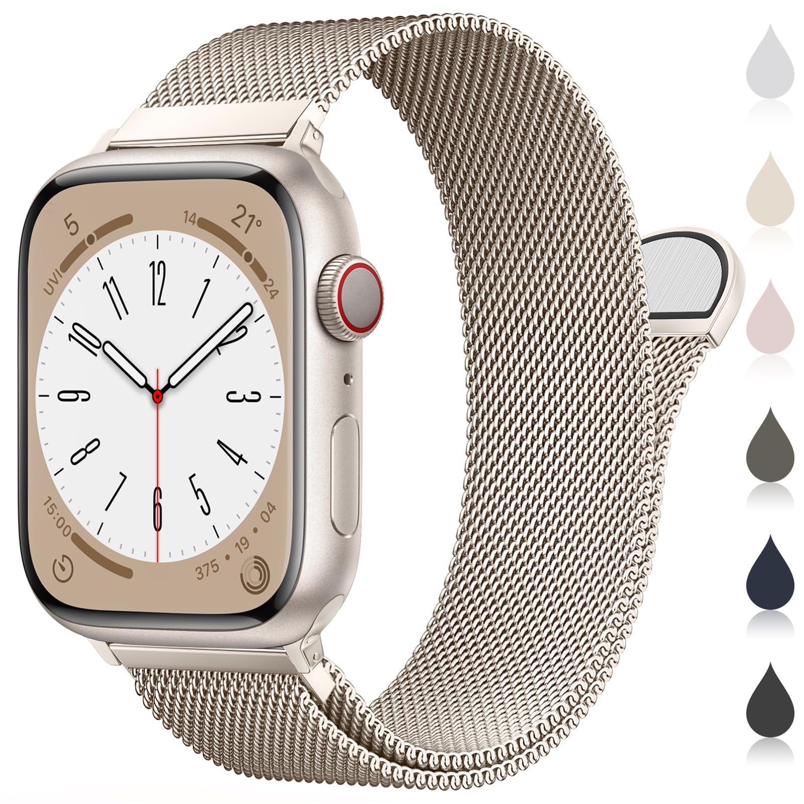 Original Milanese Loop Compatible with Apple Watch Straps 38mm 40mm 41mm 42mm 44mm 45mm 46mm 49mm Women & Men, Magnetic Clasp Adjustable Metal Bands for iWatch Series 11 10 9 8 7 6 5 4 2,Ultra 3,SE 3 — view 10