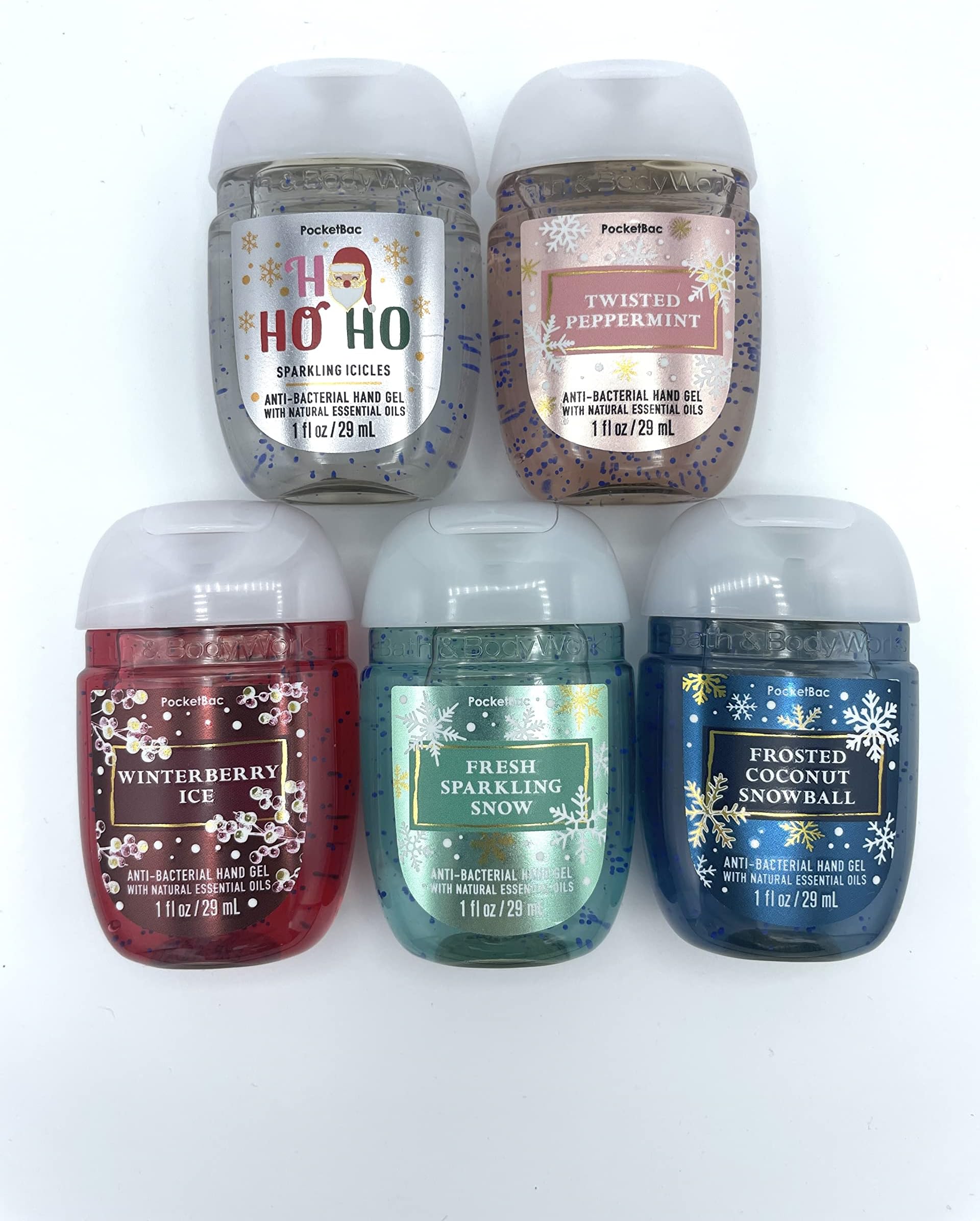 Bath and Body Works Bath & Body Works Pocketbacs Assorted 5-Pack with Holiday Scents (Assorted Holiday Round), 1 Fl Oz (Pack of 5)