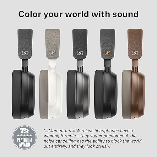Vista 11 de Sennheiser Momentum 4 - Auriculares inalámbricos con cancelación de ruido, auriculares Bluetooth para llamadas nítidas con cancelación de ruido