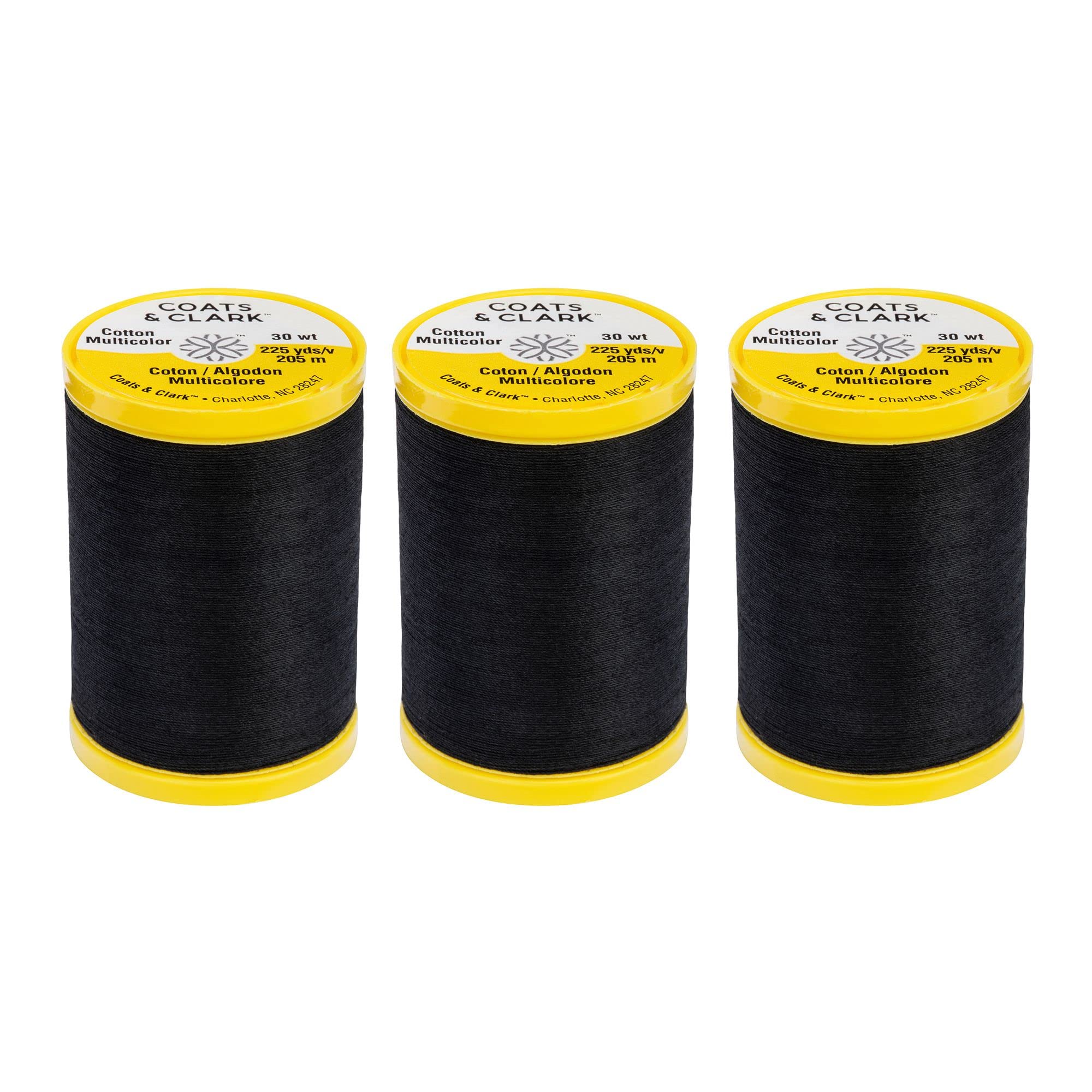 C&C All Purpose - 3 Pack of 225y/205.7m Thread - Black