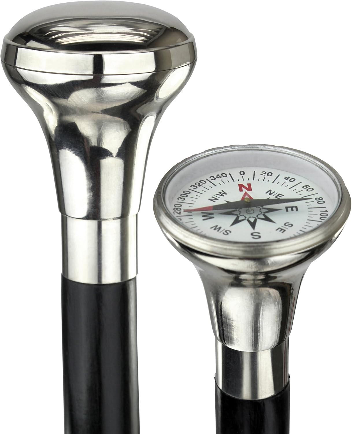 Design Toscano Empress Collection: Lost Generation Compass Solid Hardwood Walking Stick, Cherry : Clothing, Shoes & Jewelry