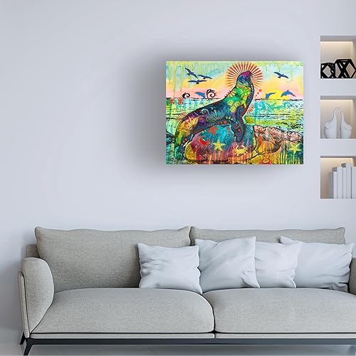 Miniatura 2 de Trademark Fine Art Lienzo decorativo para pared, diseño de Dean Russo "Save Our Seas", arte de pared para sala de estar, dormitorio u oficina, 19 x