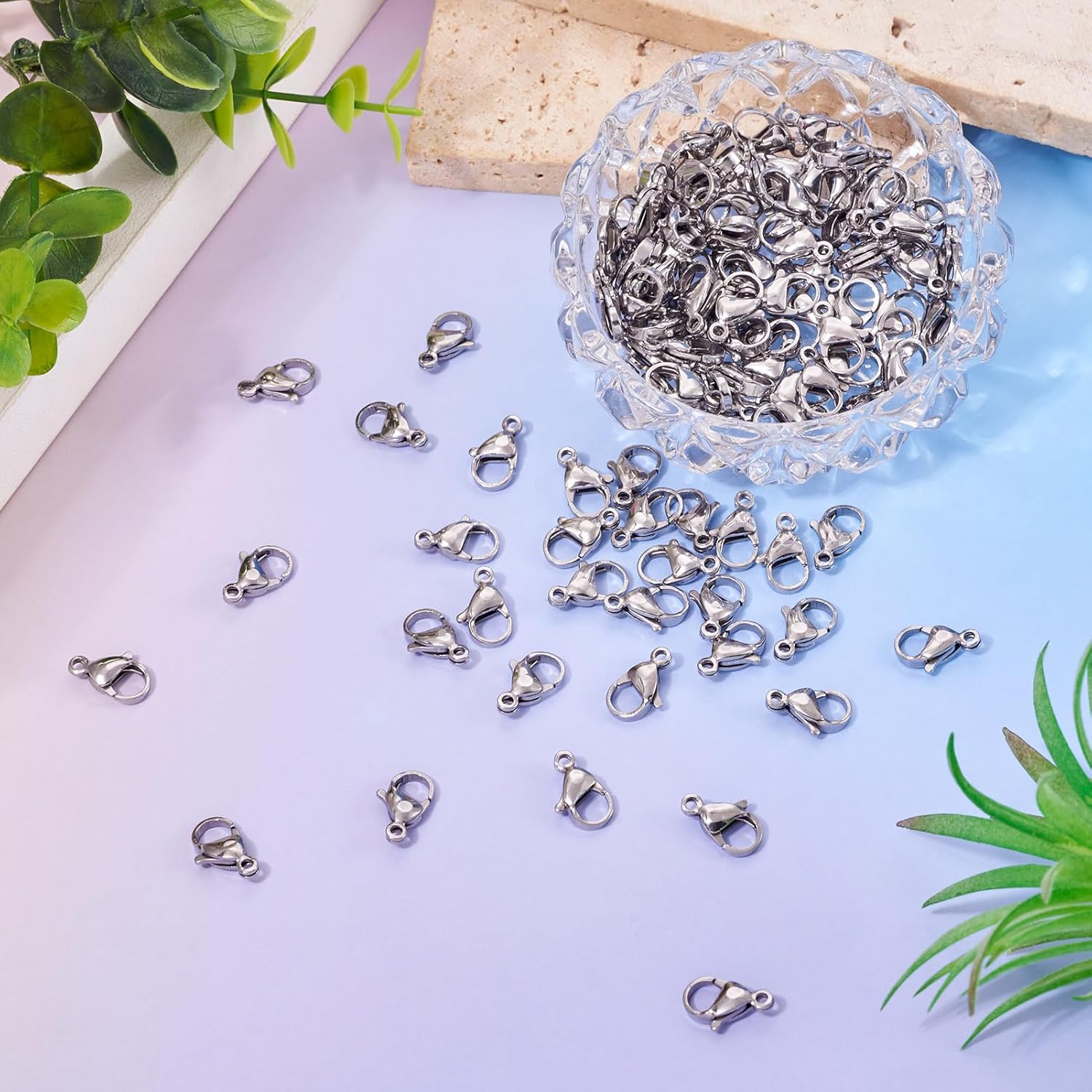 KISSITTY 200-Piece Surgical Stainless Steel Lobster Claw Clasps 15x9.5x4mm Bracelet Necklace Clasps Findings for DIY Jewelry Making - Image 7