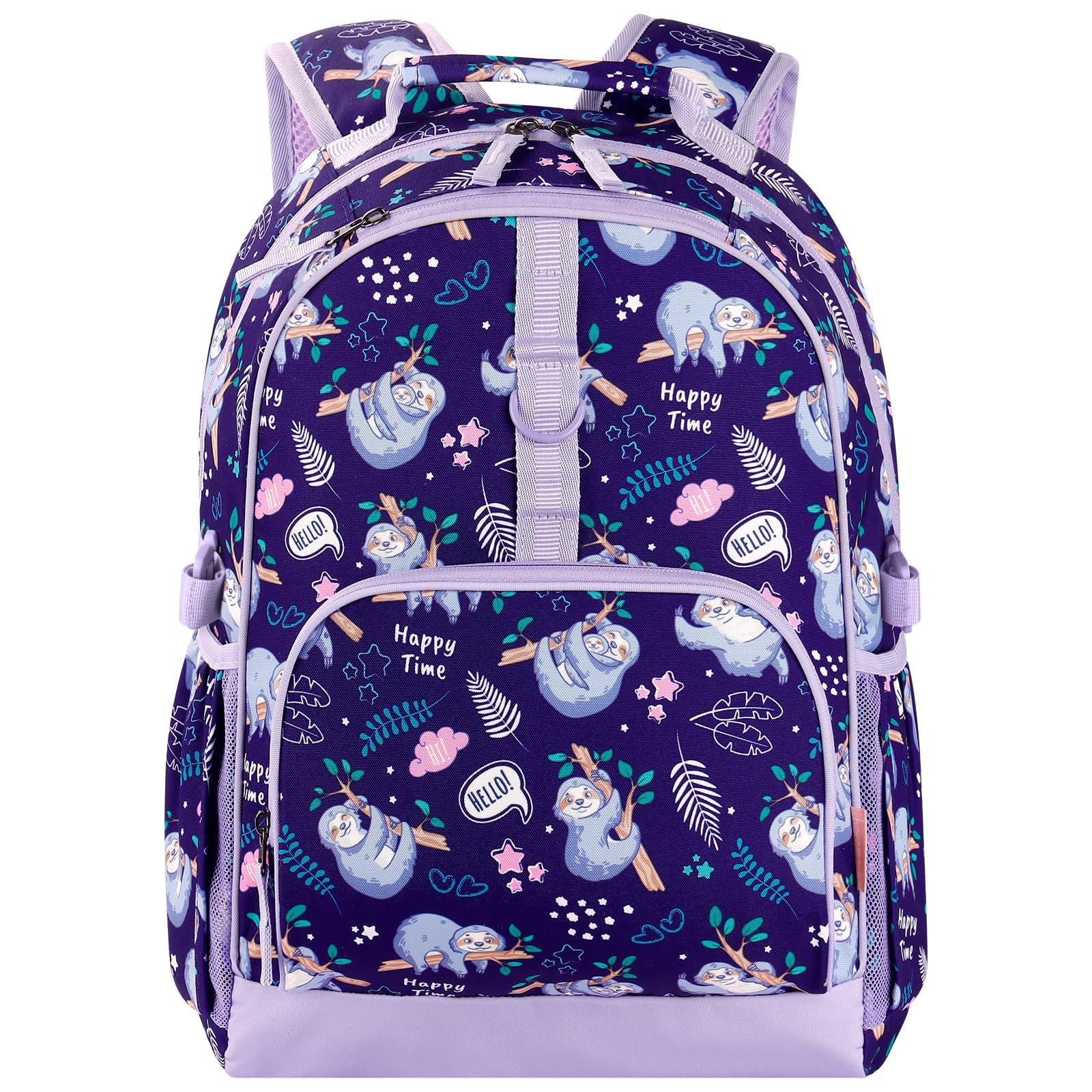 Choco Mocha Rugzak voor kinderen, voor meisjes, kinderrugzakken met borstband, schoolrugzak meisjes, schooltas, basisschoolrugzak vanaf 1-7 klassen, 17 inch, Vlinder lila, 17
