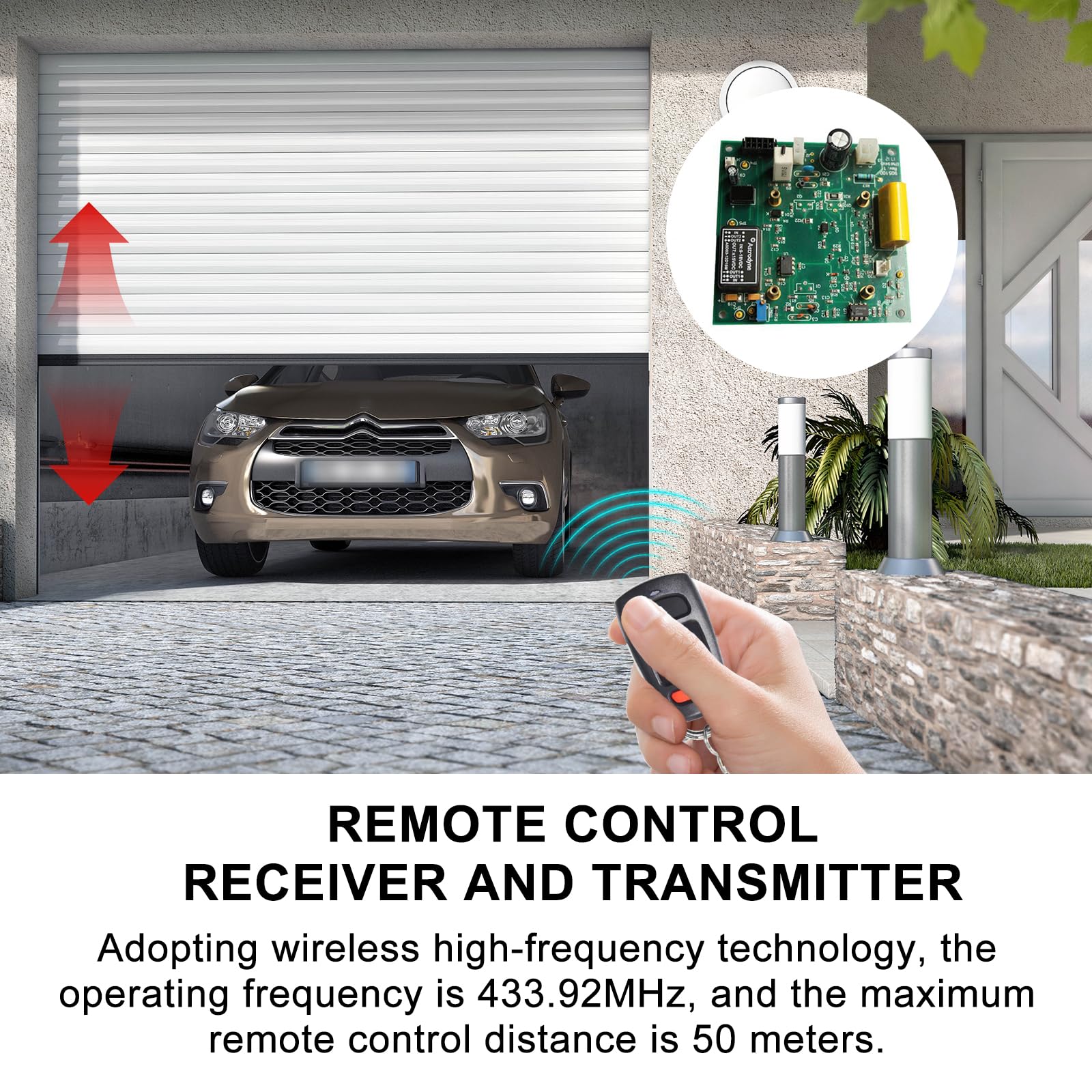 3 stuks universele afstandsbediening, poort, 433,92 MHz, kopie, afstandsbediening, garage, draadloos, met 4 toetsen, garagedeurduplicator, afstandsbediening, sleutelhanger, klonen voor elektrische