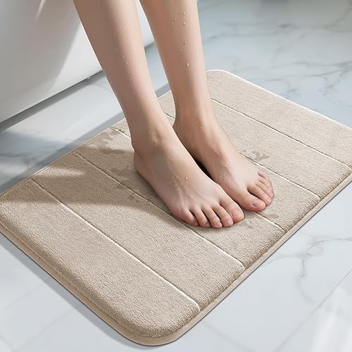 Yimobra Alfombra de baño de espuma viscoelástica, 24 x 17 pulgadas, cómoda, suave, superabsorción de agua, lavable a máquina, antideslizante,