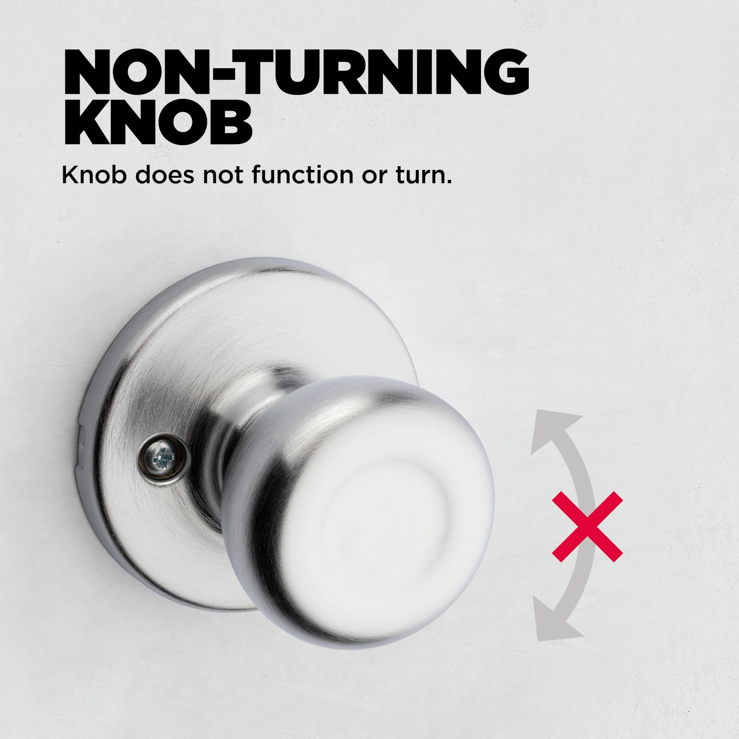 Kwikset Satin Chrome Dummy Door Knob - FREE SHIPPING -7