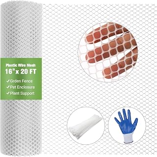 Mesh Tree Guard Trunk Protectors, Chicken Wire for Floral Arrangements, Tree Wraps to Protect Bark, Flexible Net Tree Guard 16 in x 20FT with 50 Zip Ties, Tree Bark Protector from Deer-White
