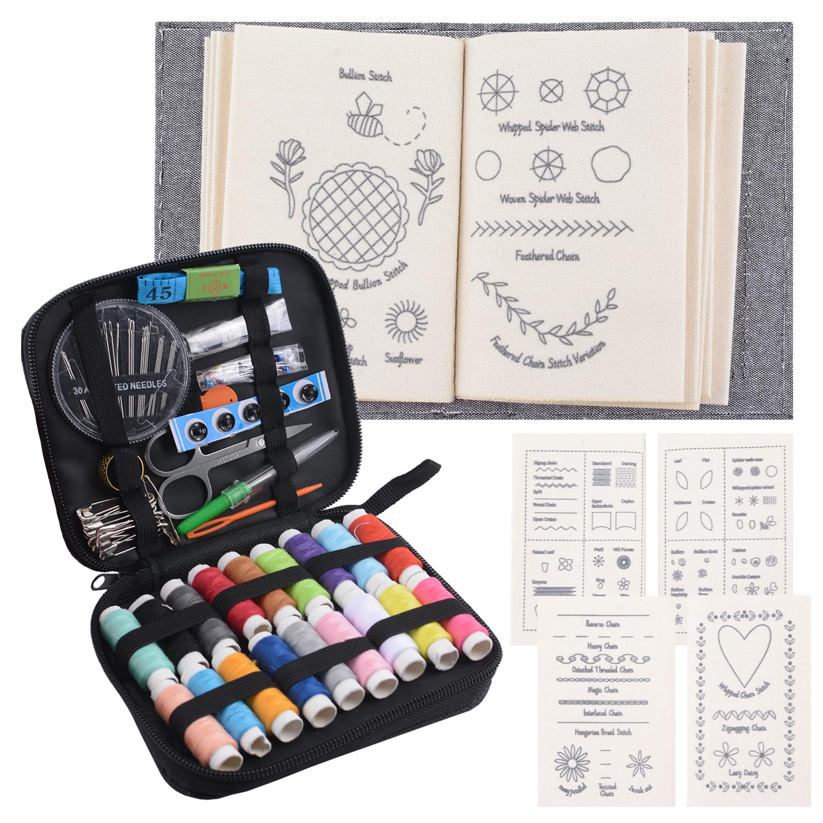 Amazon.co.jp: URROMA diy刺繍ステッチブック縫製キット付き初心者の