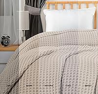 Vista 55 de Utopia Bedding Sage Green 100% Cotton Waffle Blanket 300 GSM [Full - 90x84 Inch] Soft Lightweight Breathable Bed Blanket for All Season