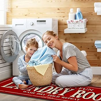 LABOUR AND WAIT ラグ（RED） Amazon.com: Plain Bright Red Solid Color Kitchen Rug Mats