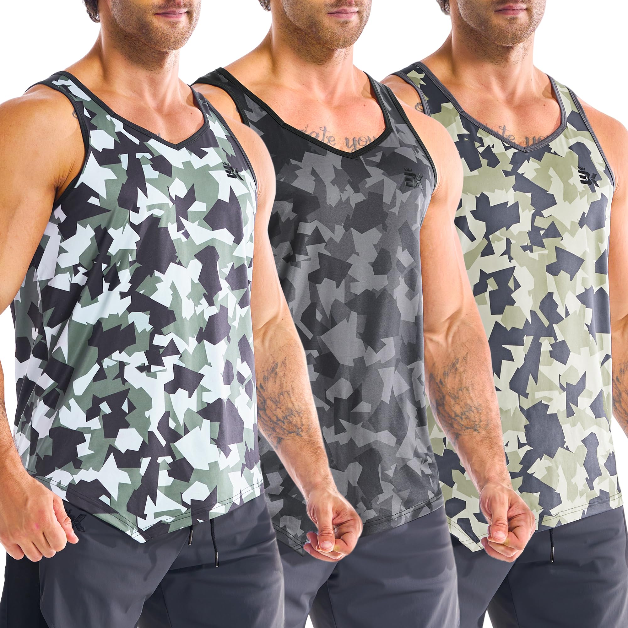 ZENWILL Lot de 3 débardeurs irréguliers légers pour homme à séchage rapide