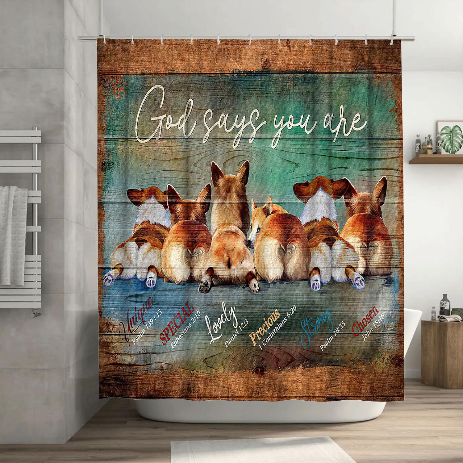 Tourrest Dogs Shower Curtain Funny Rustic Dog Bathroom Shower Curtains Modern