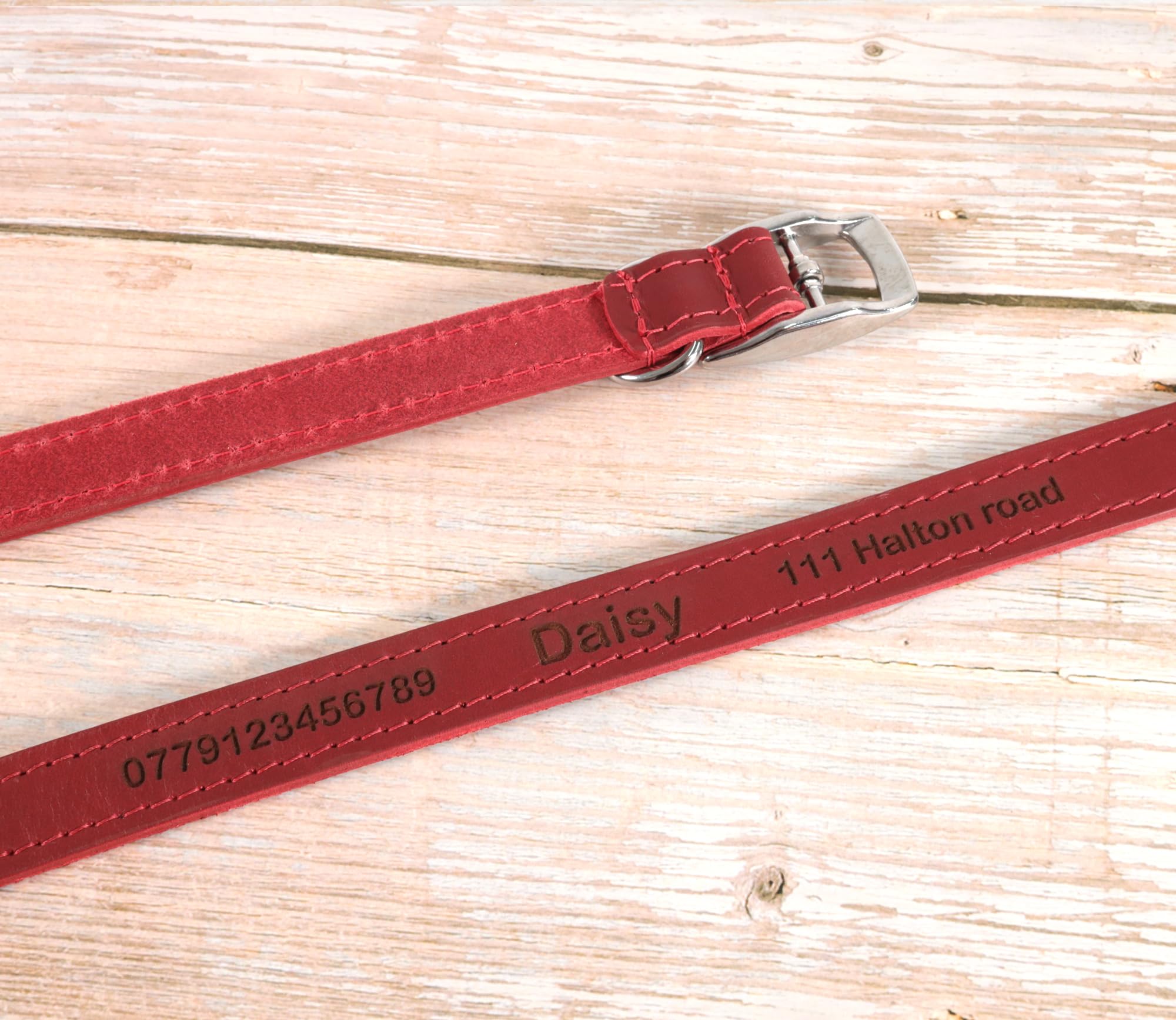 CustomDesign.Shop Collare per Cani in Pelle Personalizzabile, Ancol Heritage, in Pelle di Alta qualità, Realizzato nel Regno Unito | Medaglietta per collare Ancol con incisione laser personalizzata con il tuo testo o nome ~ realizzata in vera pelle