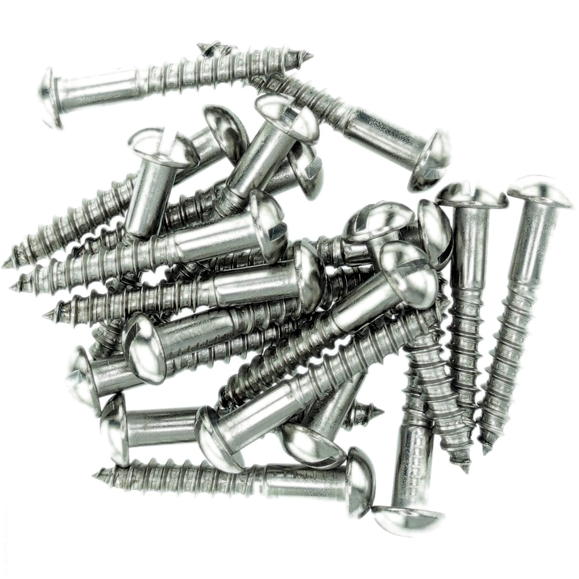 Singularity Supplies No.12 X 1.58 (5.5Mm X 40Mm) Slot Pan Wood Screw - Stainless Steel (A2) (Pack Of 20)
