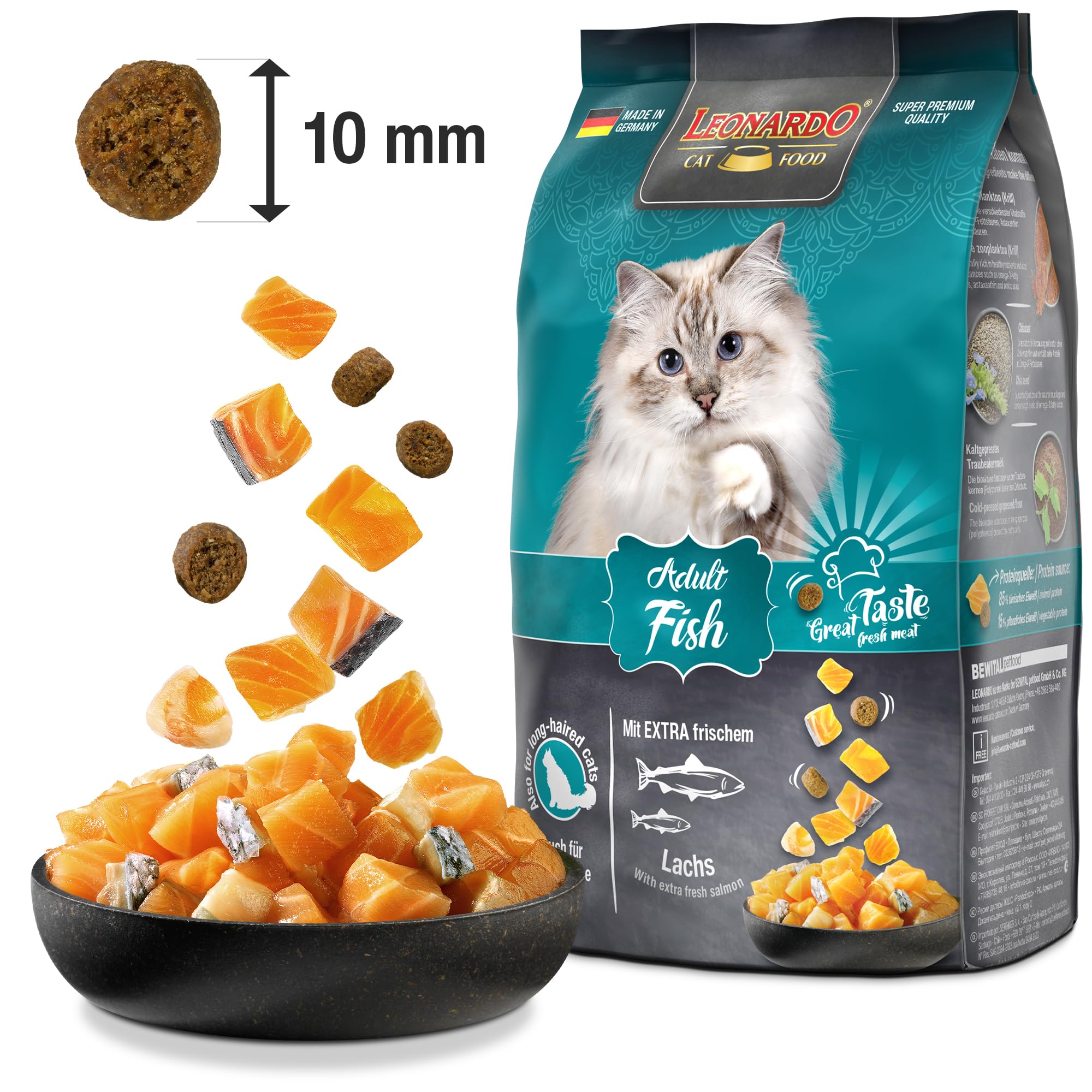 LEONARDO Adult Fish [7,5kg] Katzenfutter | Trockenfutter fr Katzen |  Alleinfuttermittel fr ausgewachsene Katzen Aller Rassen ab 1 Jahr :  Amazon.de: Haustier