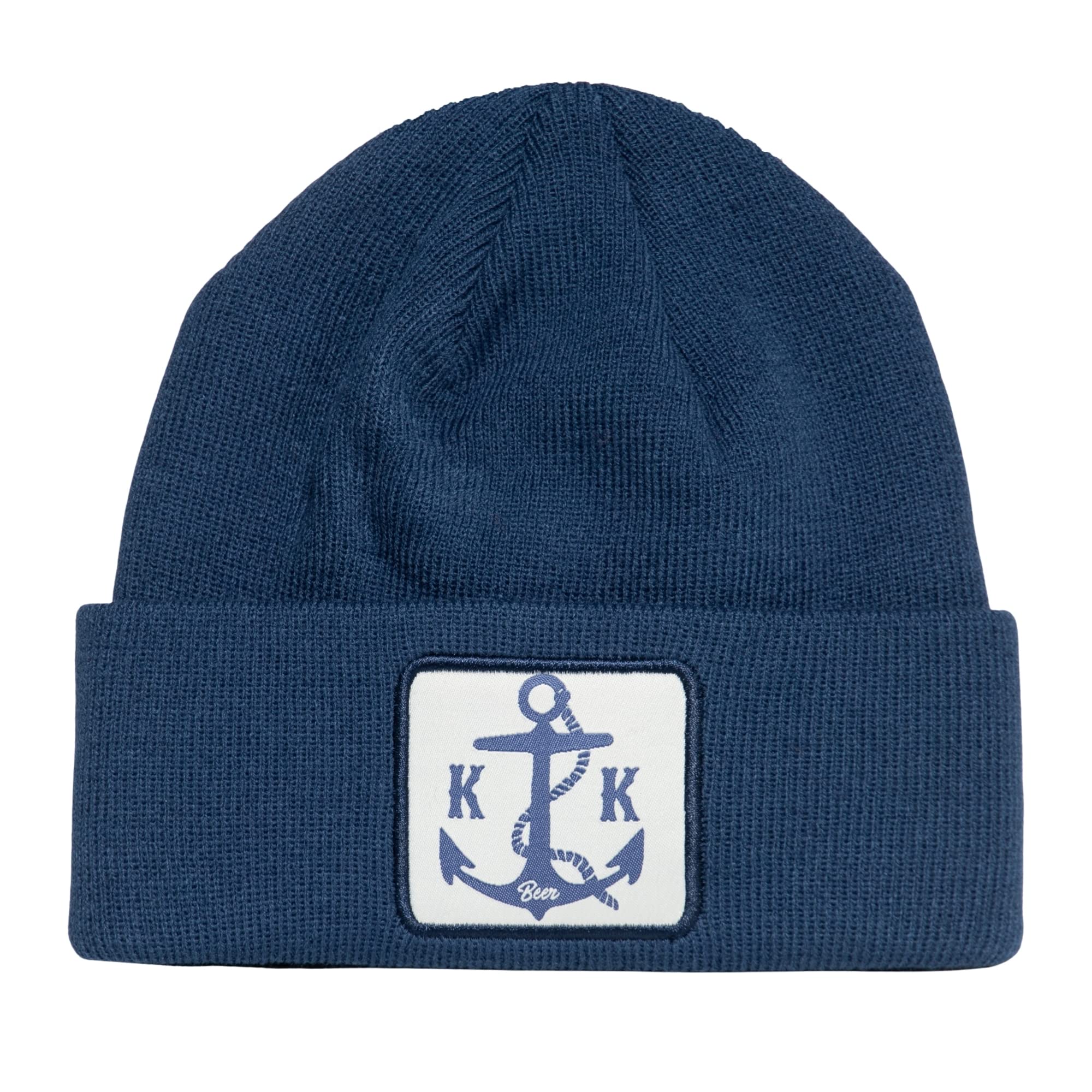 King Kerosin Herren Strickmütze Frontpatch – Aufschlagmütze mit elastischer Passform