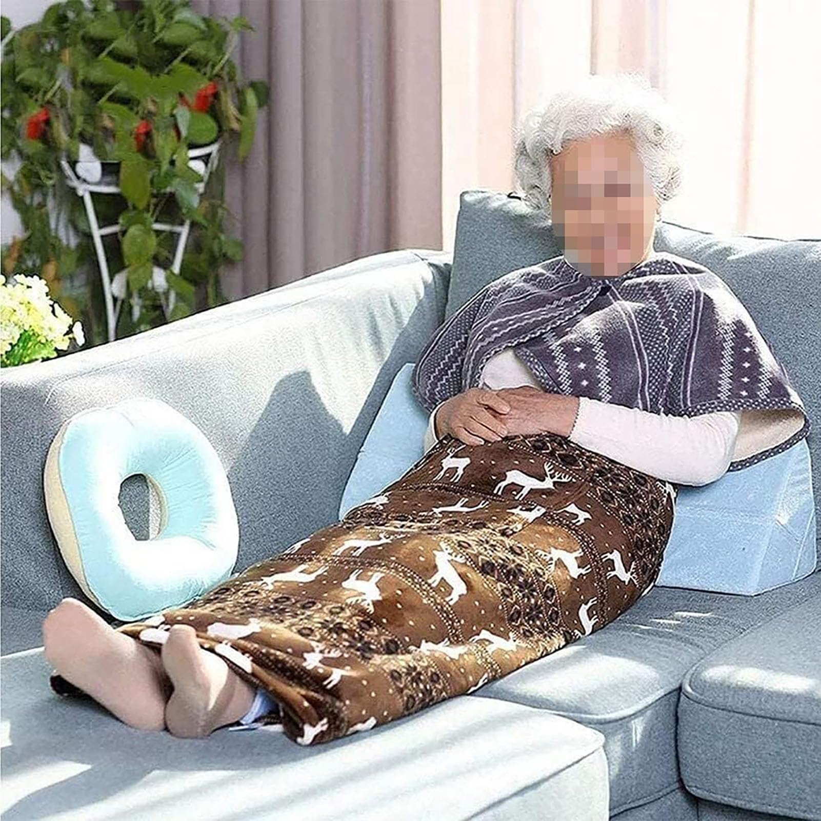 Manta para Silla de Ruedas, Manta para piernas de Silla de Ruedas para Personas Mayores, Manta de Lana para Silla de Ruedas para Exteriores de Invierno, Resistente al Viento, Gruesa, cálida,